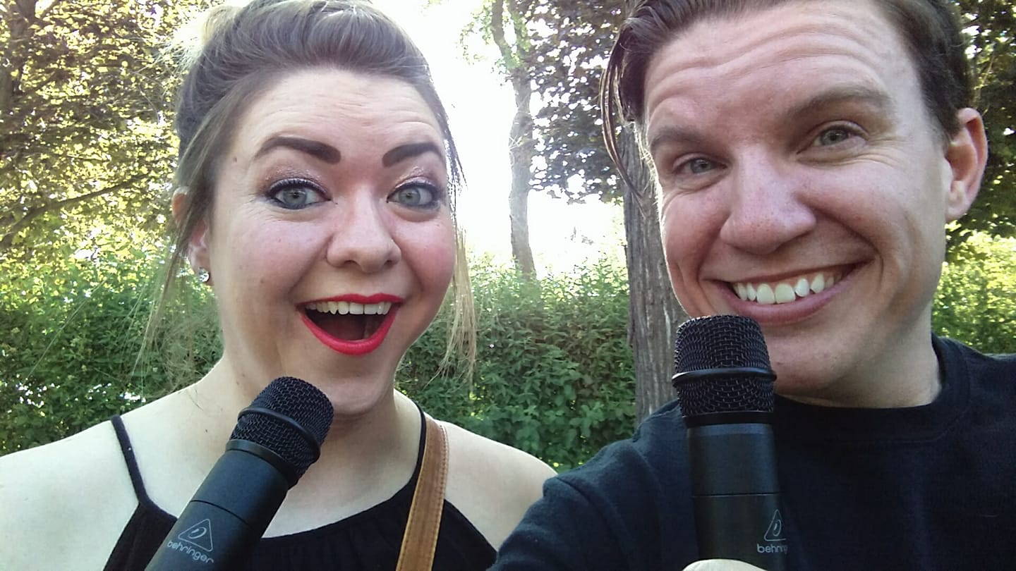 Kat Rybarski and Michael Bradt co-host Germanfest in Forest Park, Illinois